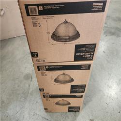 Phoenix NEW Commercial Electric 13 in. 2-Light Brushed Nickel Flush Mount with Frosted Glass Shade (3-Pack Per Box) Pallet (27-Boxes)