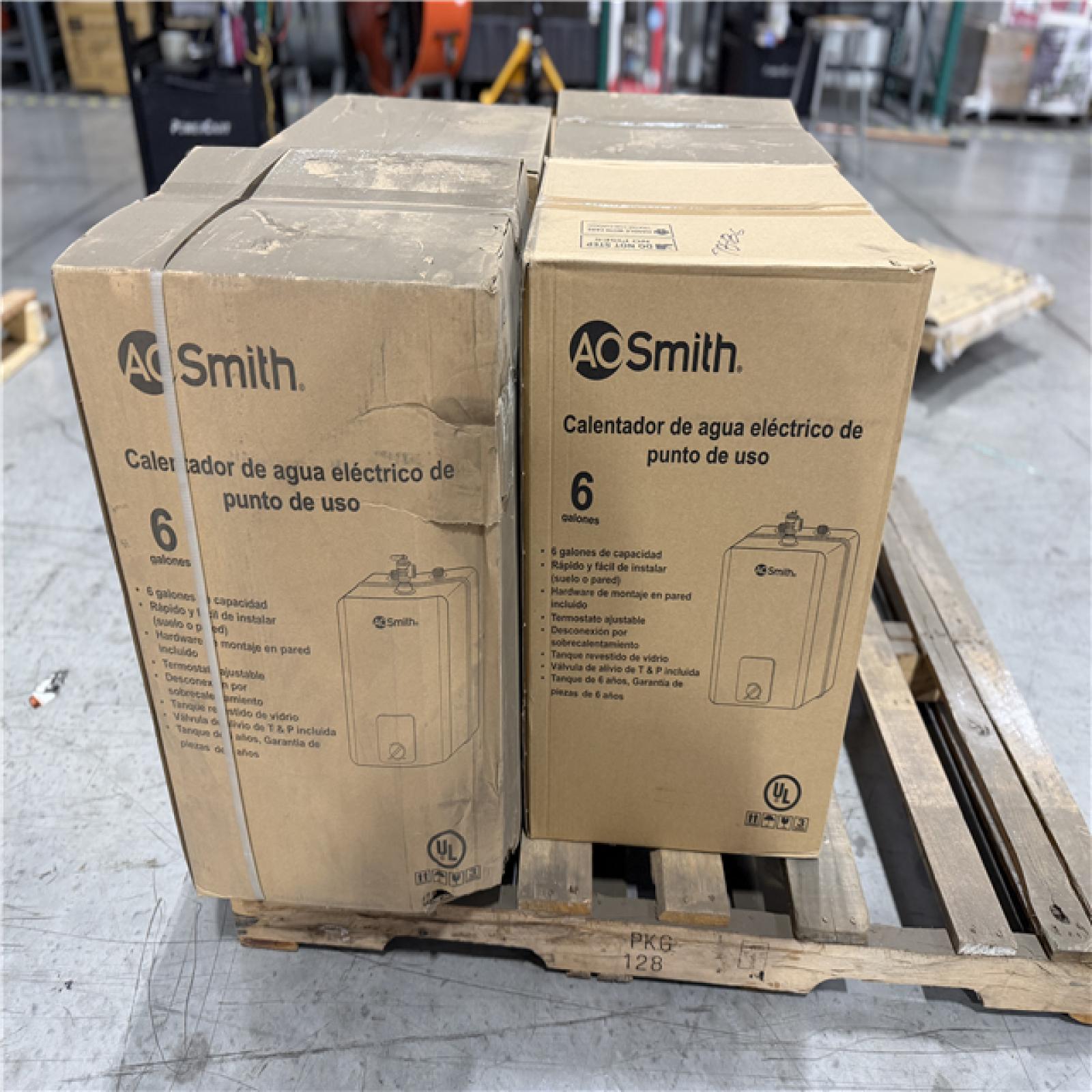 DALLAS LOCATION - AO SMITH 6 gal. Point of Use 1.4kW 1-Element Electric Water Heater PALLET- (4 UNITS)