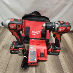 AS-IS- Milwaukee 18V Cordless Brushed 2-Tool Drill/Driver and Impact Driver Kit