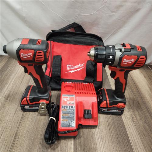 AS-IS- Milwaukee 18V Cordless Brushed 2-Tool Drill/Driver and Impact Driver Kit
