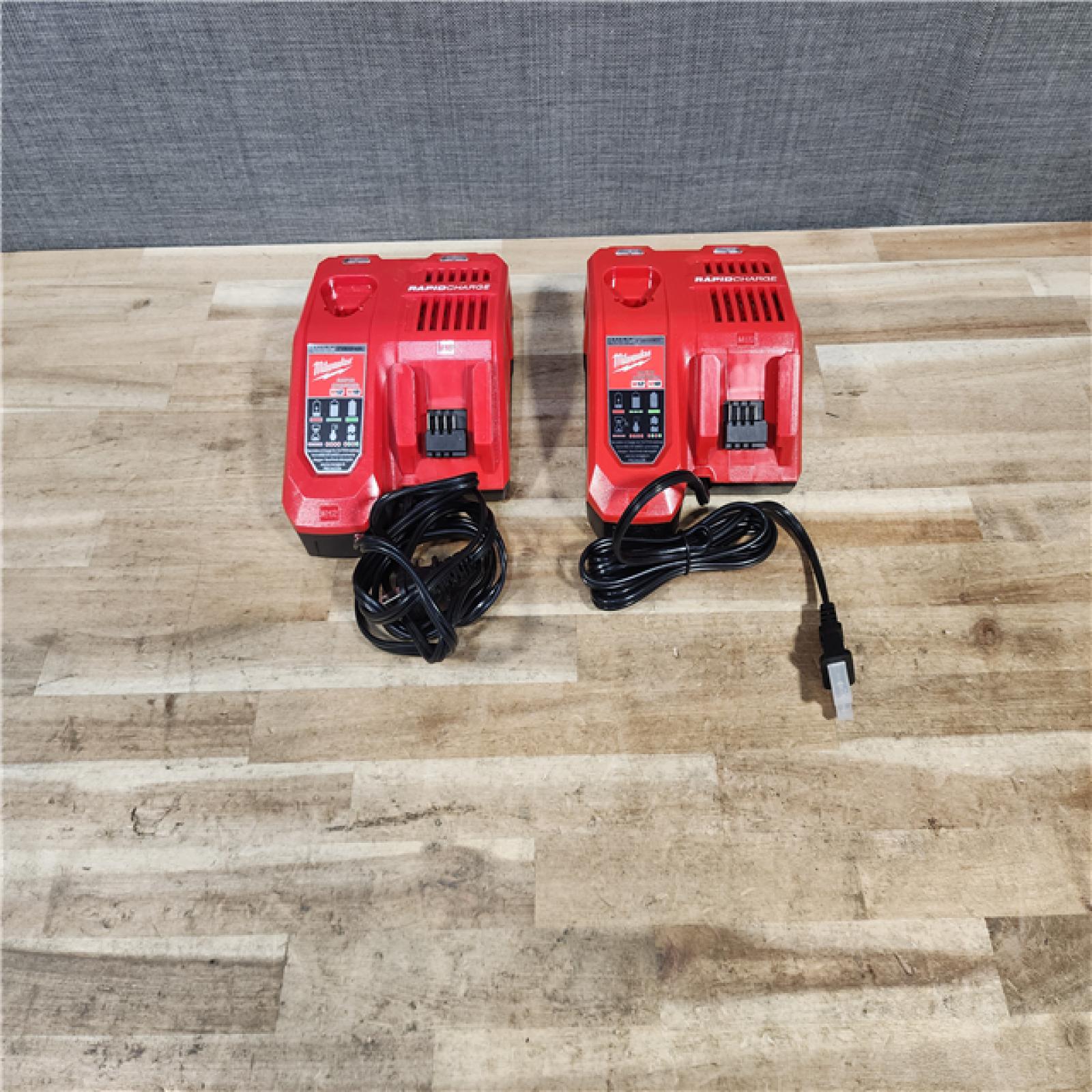 HOUSTON LOCATION - AS - IS MILWAUKEE BATTERY CHARGER PACK QTY - 2