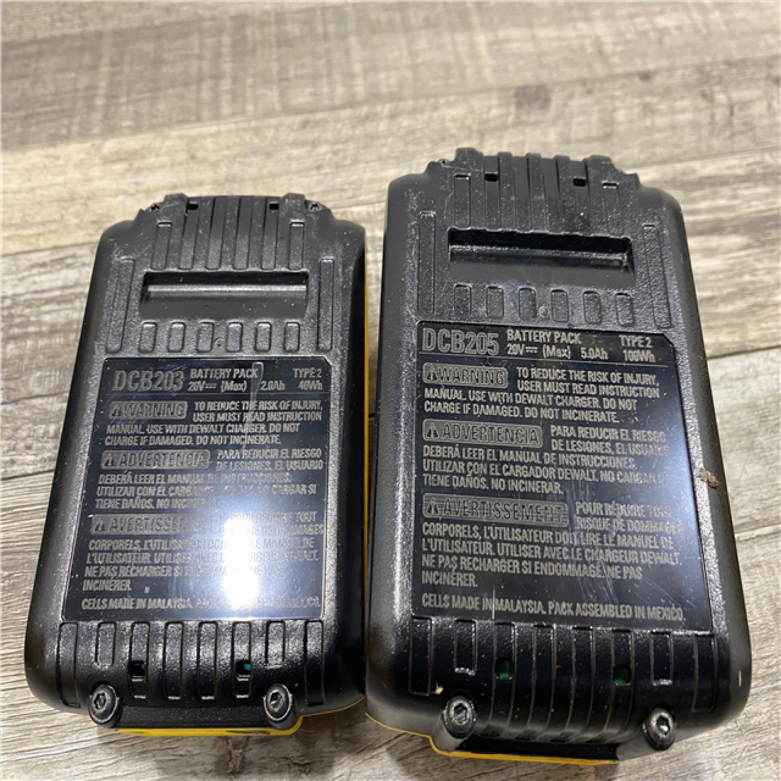AS-IS DEWALT 20V MAX Lithium-Ion Battery Kit with 5.0Ah and 2.0Ah Battery and Charger