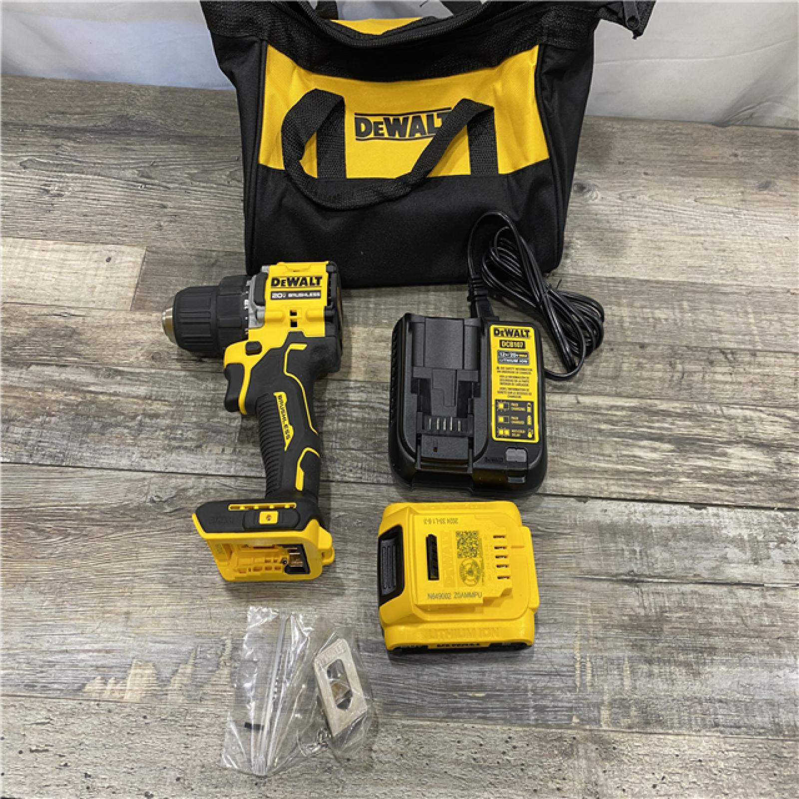 AS-IS DEWALT Atomic 20V Lithium-Ion Cordless Compact 1/2 in. Drill/Driver Kit