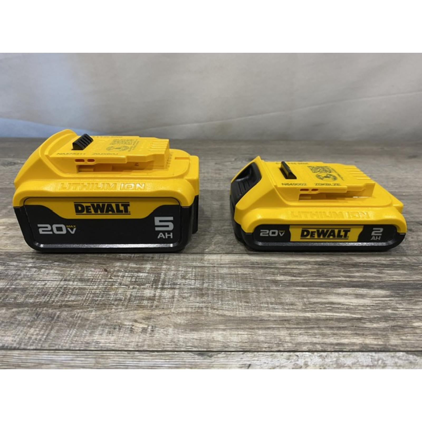 AS-IS DEWALT 20V MAX Lithium-Ion Battery Kit with 5.0Ah and 2.0Ah Battery and Charger