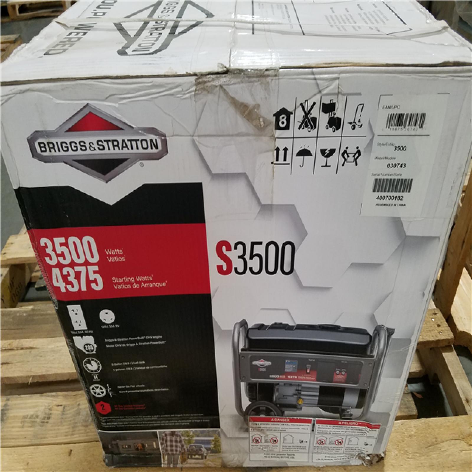 California NEW Briggs & Stratton S3500 Portable Generator