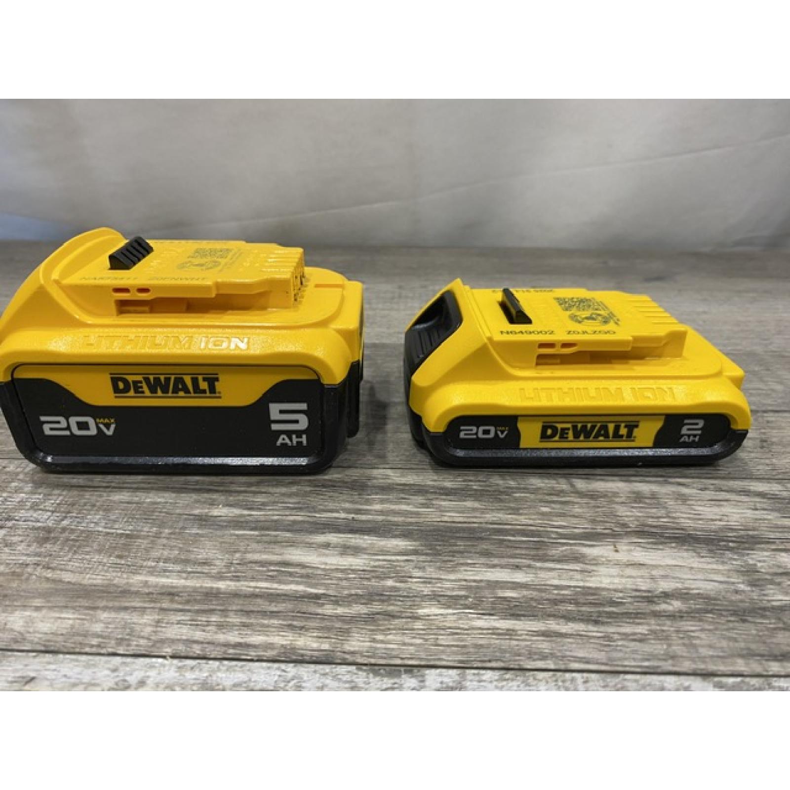AS-IS DEWALT 20V MAX Lithium-Ion Battery Kit with 5.0Ah and 2.0Ah Battery and Charger