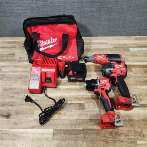 HOUSTON LOCATION - AS - IS Milwaukee 3 Tool Combo Kit W/ (2) Battery & Charger