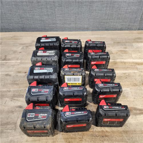 HOUSTON LOCATION - AS-IS MILWAUKEE BATTERY PACK QTY - 15