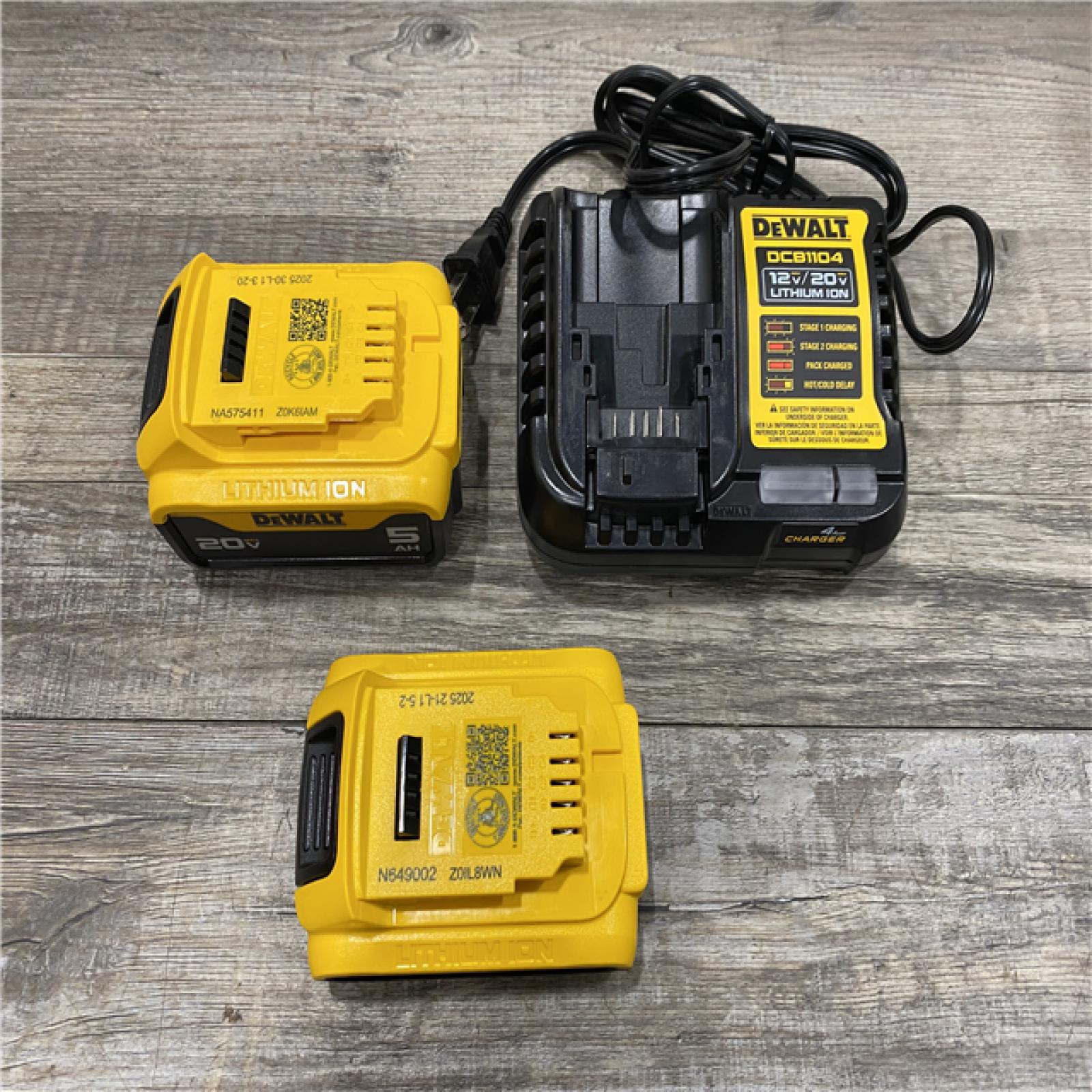 AS-IS DEWALT 20V MAX Lithium-Ion Battery Kit with 5.0Ah and 2.0Ah Battery and Charger
