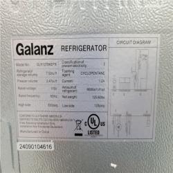 California AS-IS GALANZ RETRO TOP MOUNT REFRIGERATOR
