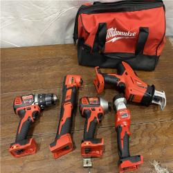 AS-IS Milwaukee M18 18V Lithium-Ion Cordless Combo Tool Kit (5-Tool) with Two 3.0 Ah Batteries, Charger and Tool Bag