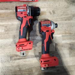 HOUSTON LOCATION - AS-IS M18 18-Volt Lithium-Ion Brushless Cordless Compact Hammer Drill/Impact Combo Kit (2-Tool) with (2) Batteries  Bag