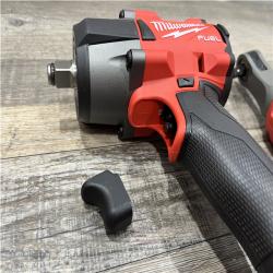 AS-IS Milwaukee FUEL 18V Cordless Mid Torque 1/2 in. Impact Wrench w/ 12 FUEL 3/8 in. Ratchet Combo Kit