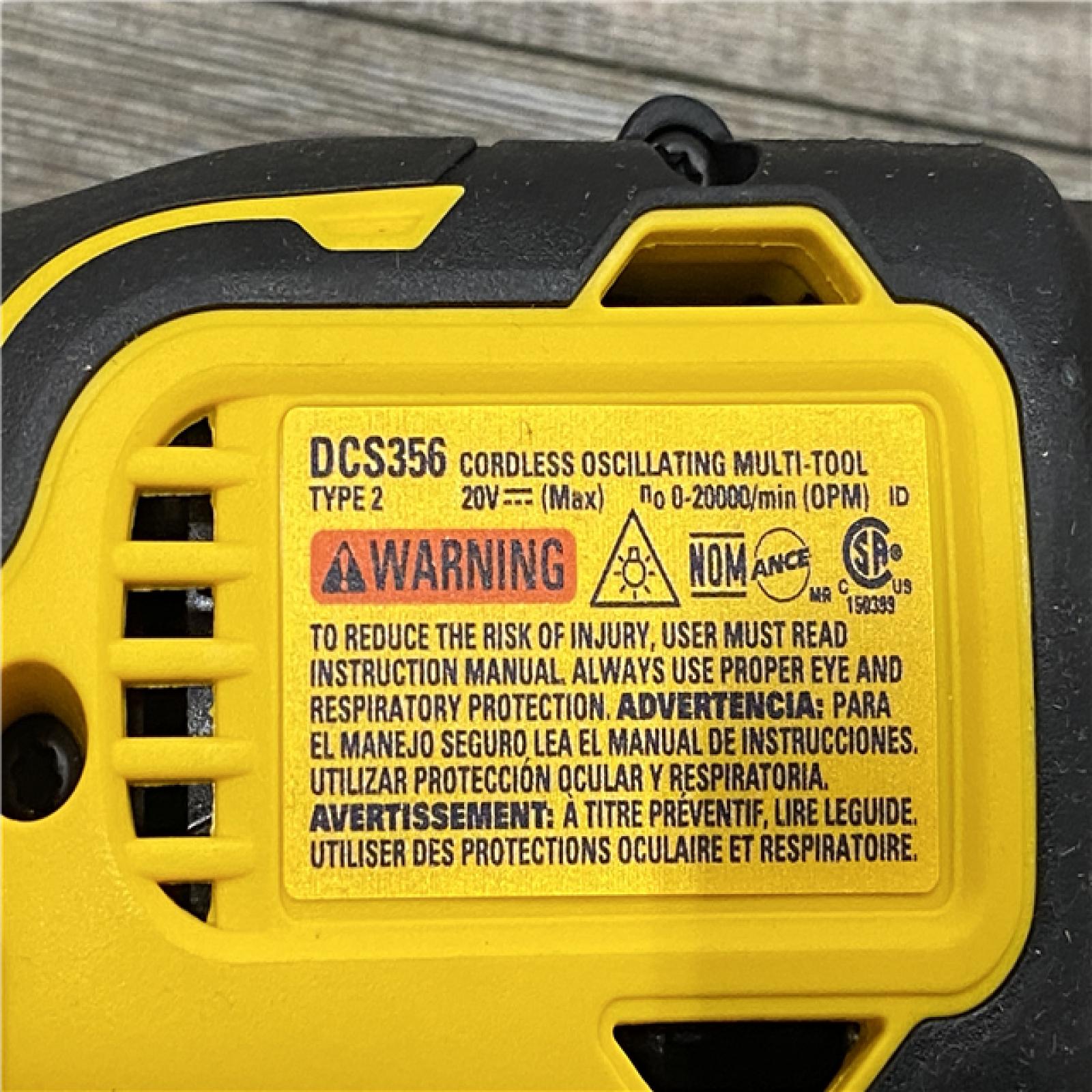 AS-IS DEWALT 20-Volt MAX XR Cordless 3-speed Brushless Oscillating Multi-Tool DCS356B (Tool-Only)