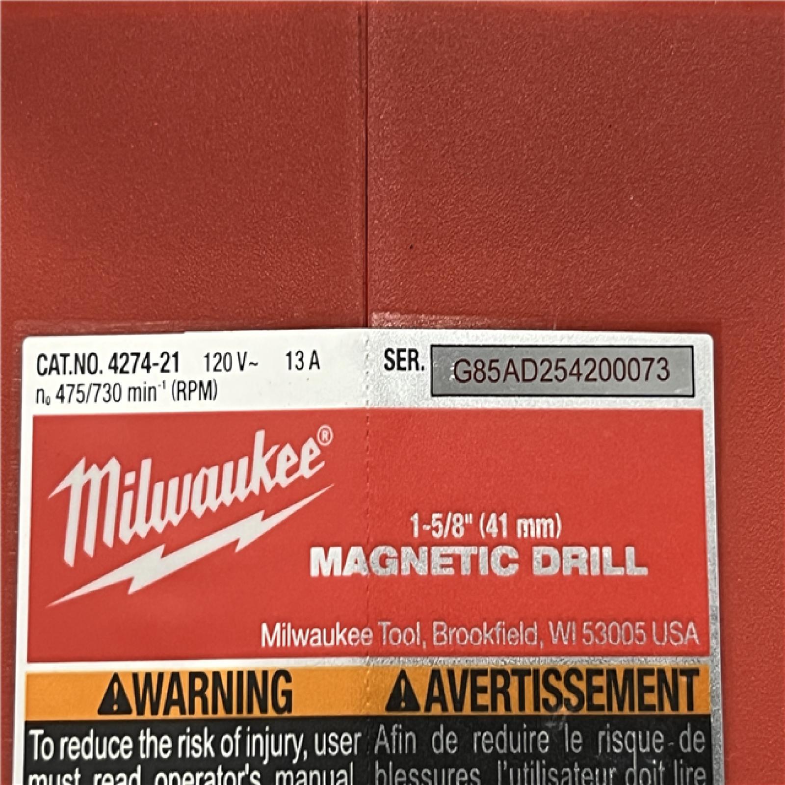 AS-IS Milwaukee 13 Amp 1-5/8 in. Magnetic Drill Kit