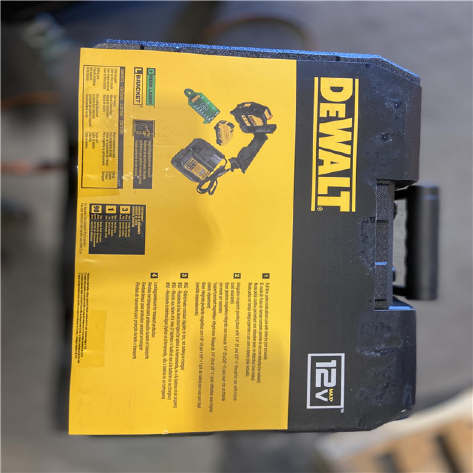 NEW! - DEWALT 12V MAX Lithium-Ion 165 ft. Green Self-Leveling Cross-Line Laser Level with 2.0Ah Battery  Charger  and Case
