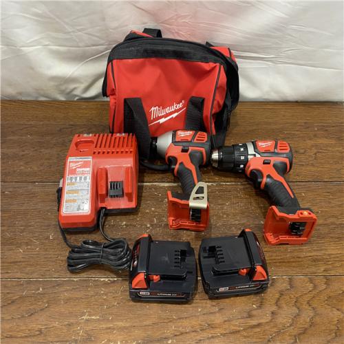 AS-IS Milwaukee M18 18V Cordless Brushed 2 Tool Drill/Driver and Impact Driver Kit