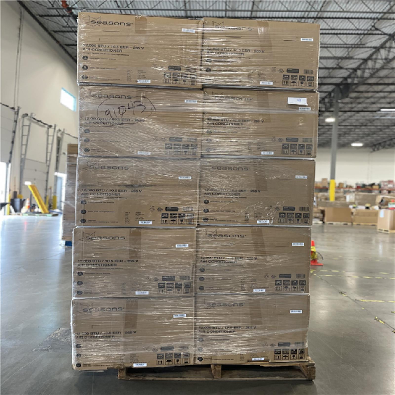 DALLAS LOCATION - AS-IS SEASONS 12 000 BTU 265V AIR CONDITIONER PALLET-(10 UNITS)