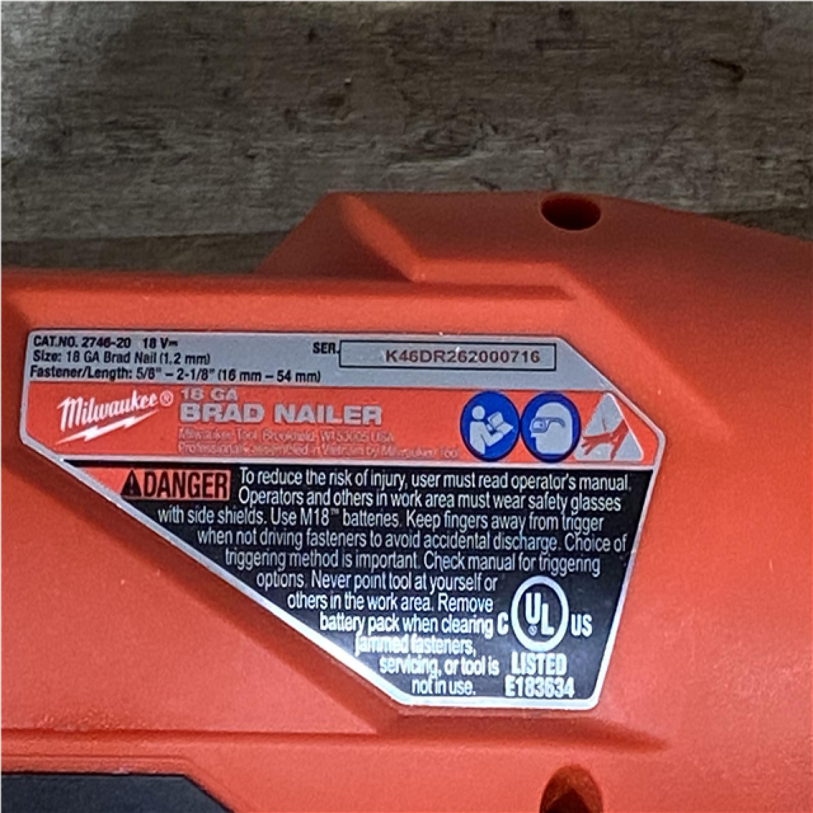 Houston Location AS-IS Milwaukee FUEL 18-Volt Lithium-Ion Brushless Cordless Gen II 18-Gauge Brad Nailer (Tool-Only)