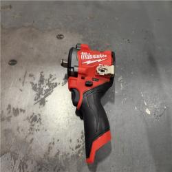 AS-IS- Milwaukee M12 FUEL 12V Lithium-Ion Brushless Cordless Stubby 1/2 in. Impact Wrench (Tool-Only)