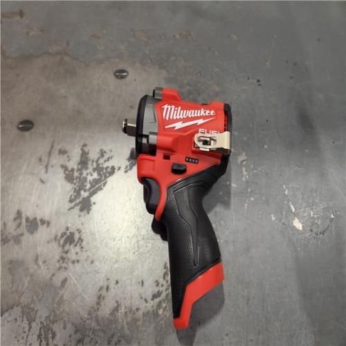 AS-IS- Milwaukee M12 FUEL 12V Lithium-Ion Brushless Cordless Stubby 1/2 in. Impact Wrench (Tool-Only)
