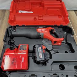 AS-IS MILWAUKEE M18 FUEL 18V Lithium-Ion Brushless Cordless SAWZALL Reciprocating Saw Kit W/one 5.0 Ah Batteries, Charger and Case