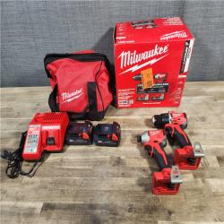 HOUSTON LOCATION - AS-IS M18 18V Lithium-Ion Brushless Cordless Compact Drill/Impact Combo Kit (2-Tool) W/(2) 2.0 Ah Batteries, Charger & Bag