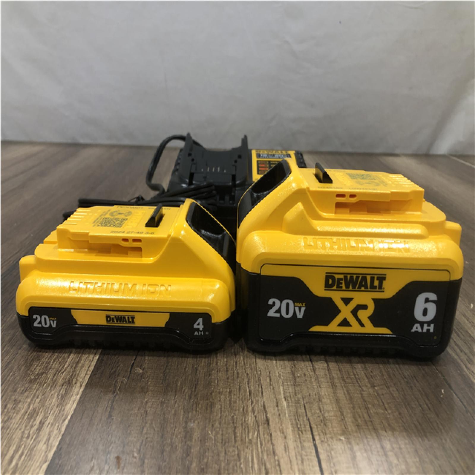 AS-IS DEWALT 20V MAX Lithium-Ion 6.0Ah and 4.0Ah Battery and Charger Starter Kit