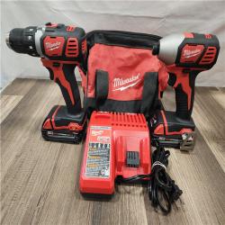 AS-IS- Milwaukee 18V Cordless Brushed 2-Tool Drill/Driver and Impact Driver Kit