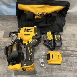 AS-IS DEWALT 20V MAX Lithium-Ion 15-Degree Electric Cordless Roofing Nailer Kit