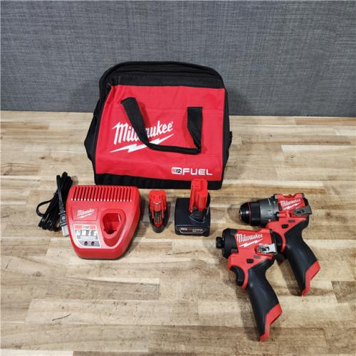 HOUSTON LOCATION - AS - IS Milwaukee FUEL 12-Volt Lithium-Ion Brushless Cordless Hammer Drill and Impact Driver Combo Kit