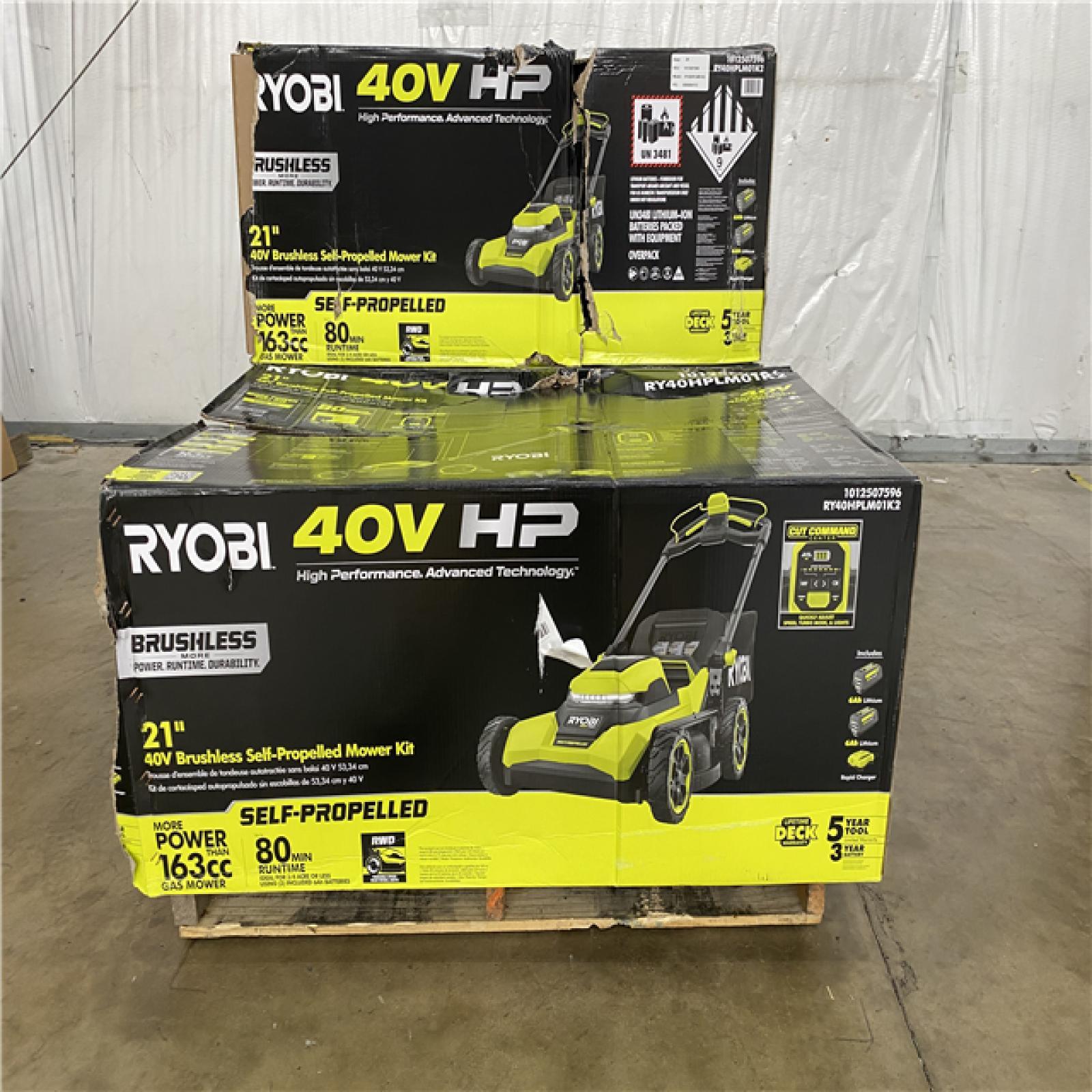 Houston Location AS IS - Ryobi 21in, 40v Self Propelled Mower Kit
