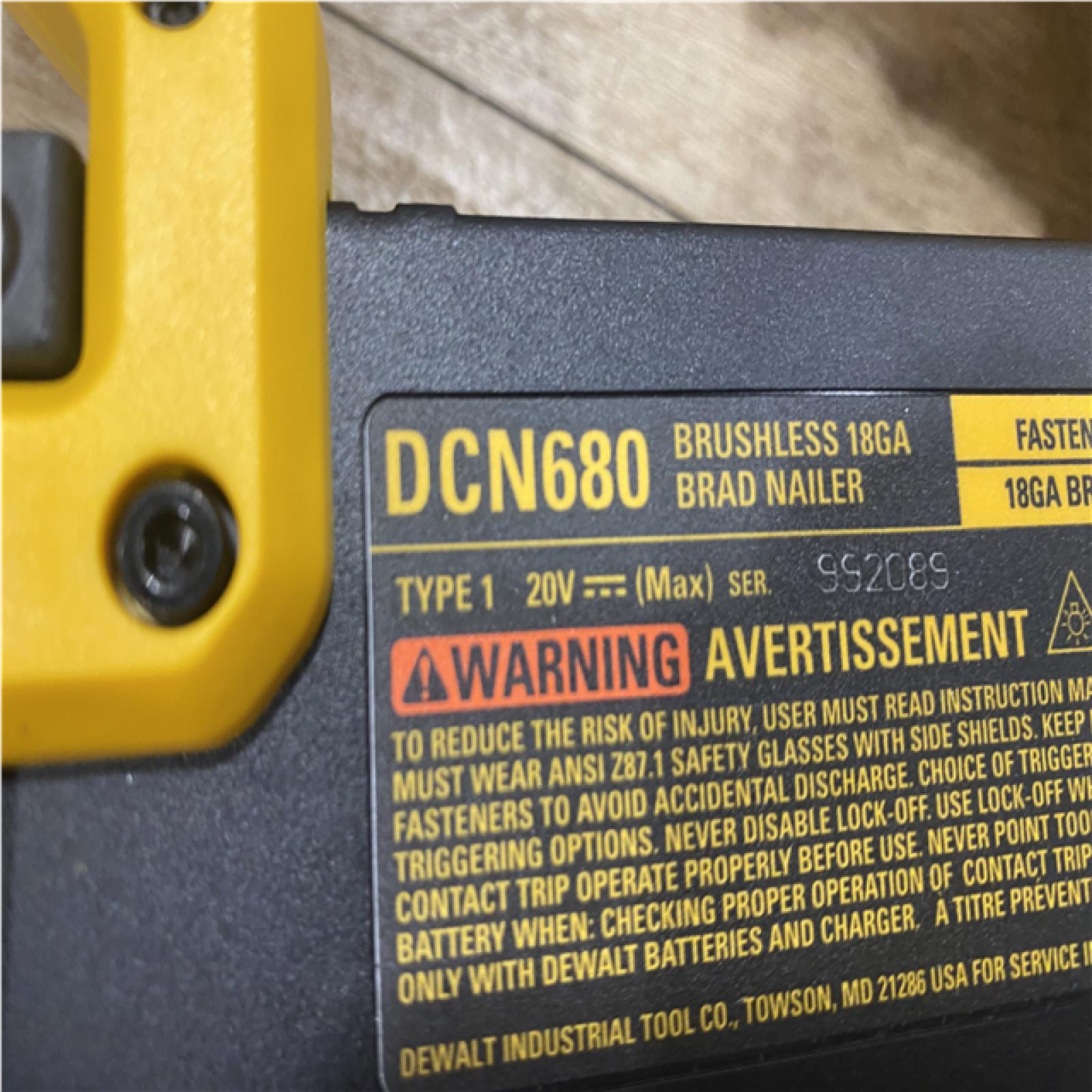 AS-IS DEWALT 20V MAX XR Lithium-Ion Electric Cordless 18-Gauge Brad Nailer (Tool Only)
