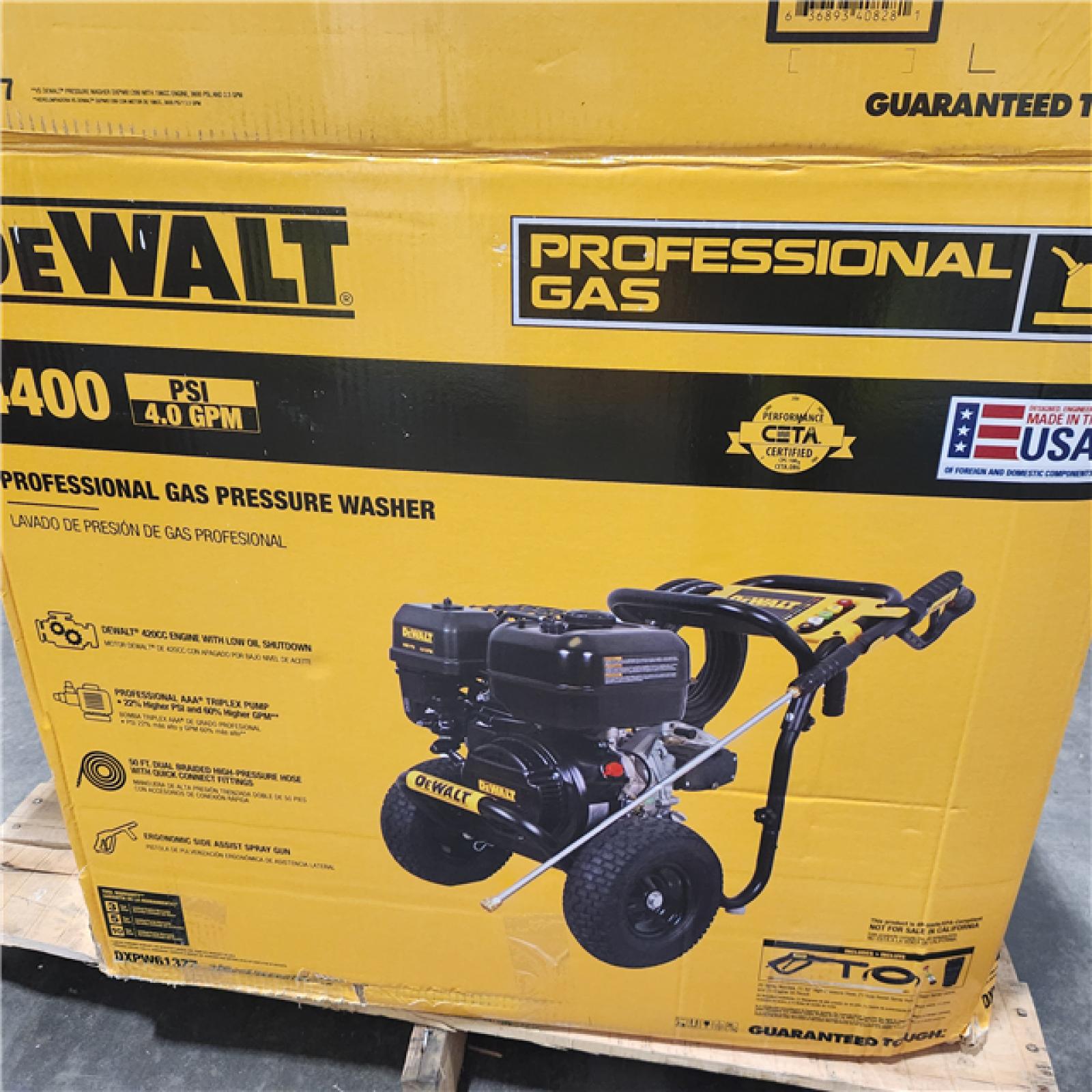 Dallas Location - As-Is Dewalt DXPW61377 4400 PSI 4.0 GPM Gas Pressure Washer