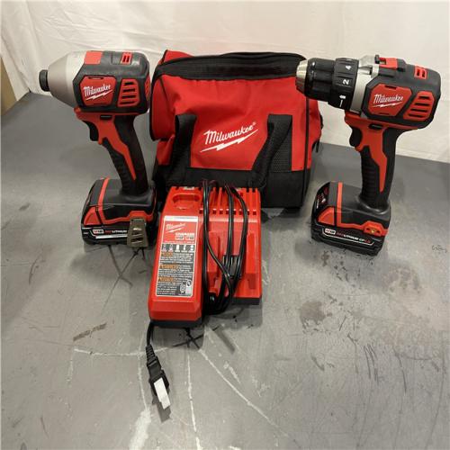 AS-IS - Milwaukee M18 18V Lithium-Ion Cordless Drill Driver/Impact Driver Combo Kit