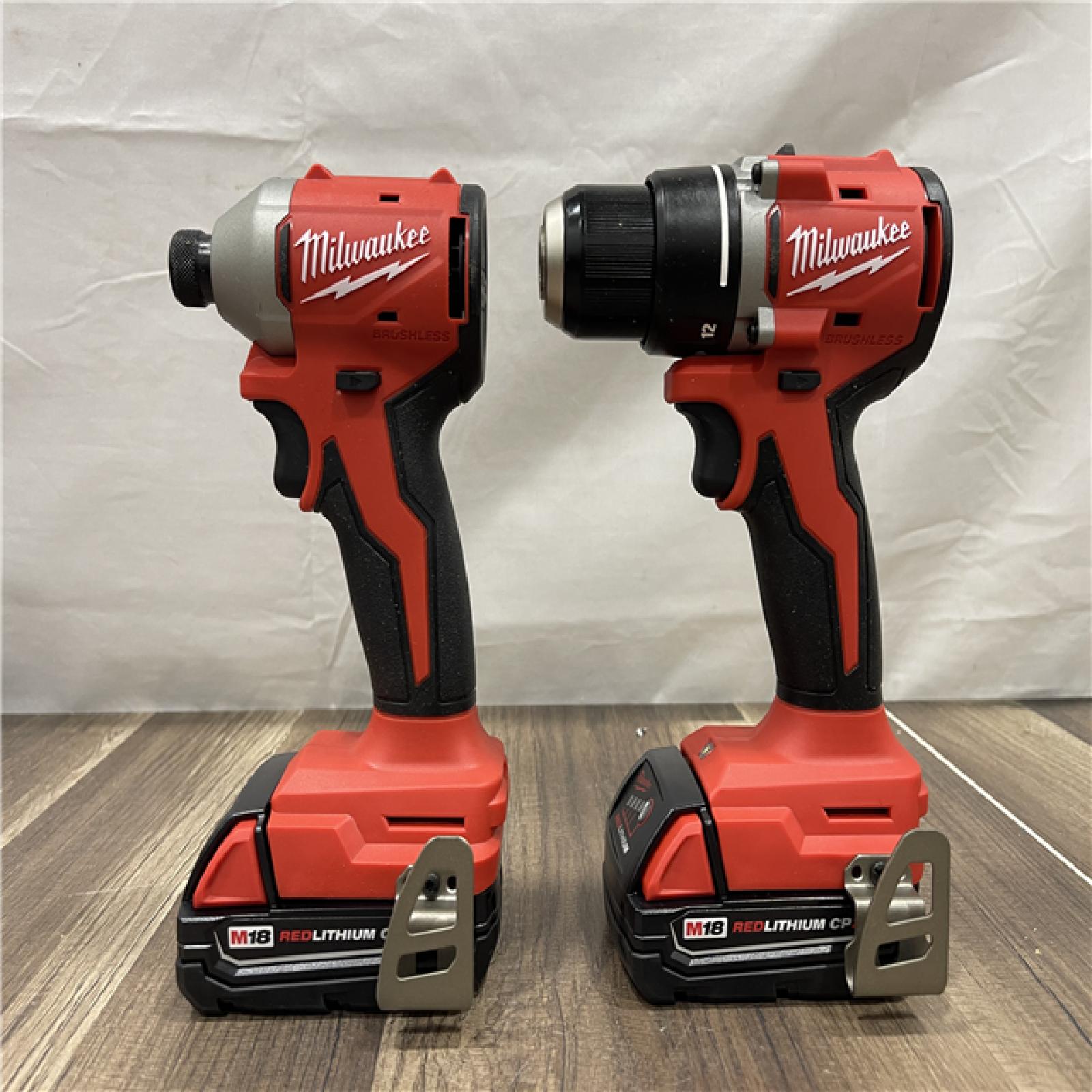 AS-IS Milwaukee M18 18V Lithium-Ion Brushless Cordless Compact Drill/Impact Combo Kit