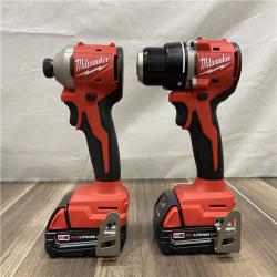 AS-IS Milwaukee M18 18V Lithium-Ion Brushless Cordless Compact Drill/Impact Combo Kit