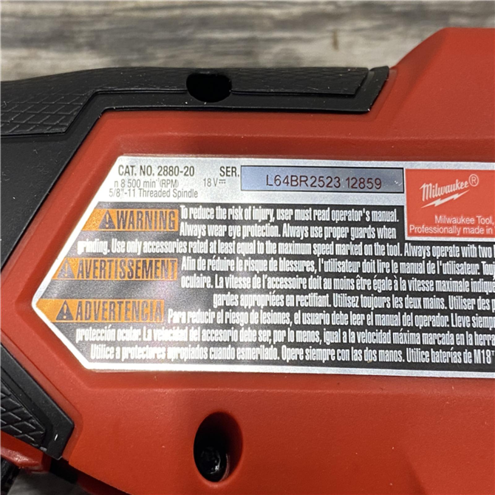 AS-IS Milwaukee FUEL 18V Lithium-Ion Brushless Cordless 4-1/2 in./5 in. Grinder w/Paddle Switch (Tool-Only)