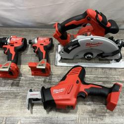 AS-IS Milwaukee 18-Volt Lithium-Ion Brushless Cordless (4-Tool) Combo Kit