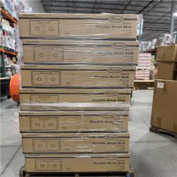 DALLAS LOCATION -Seasons 33 In. Drop-In Double Bowl Stainless Steel Kitchen Sink PALLET- (14 UNITS)