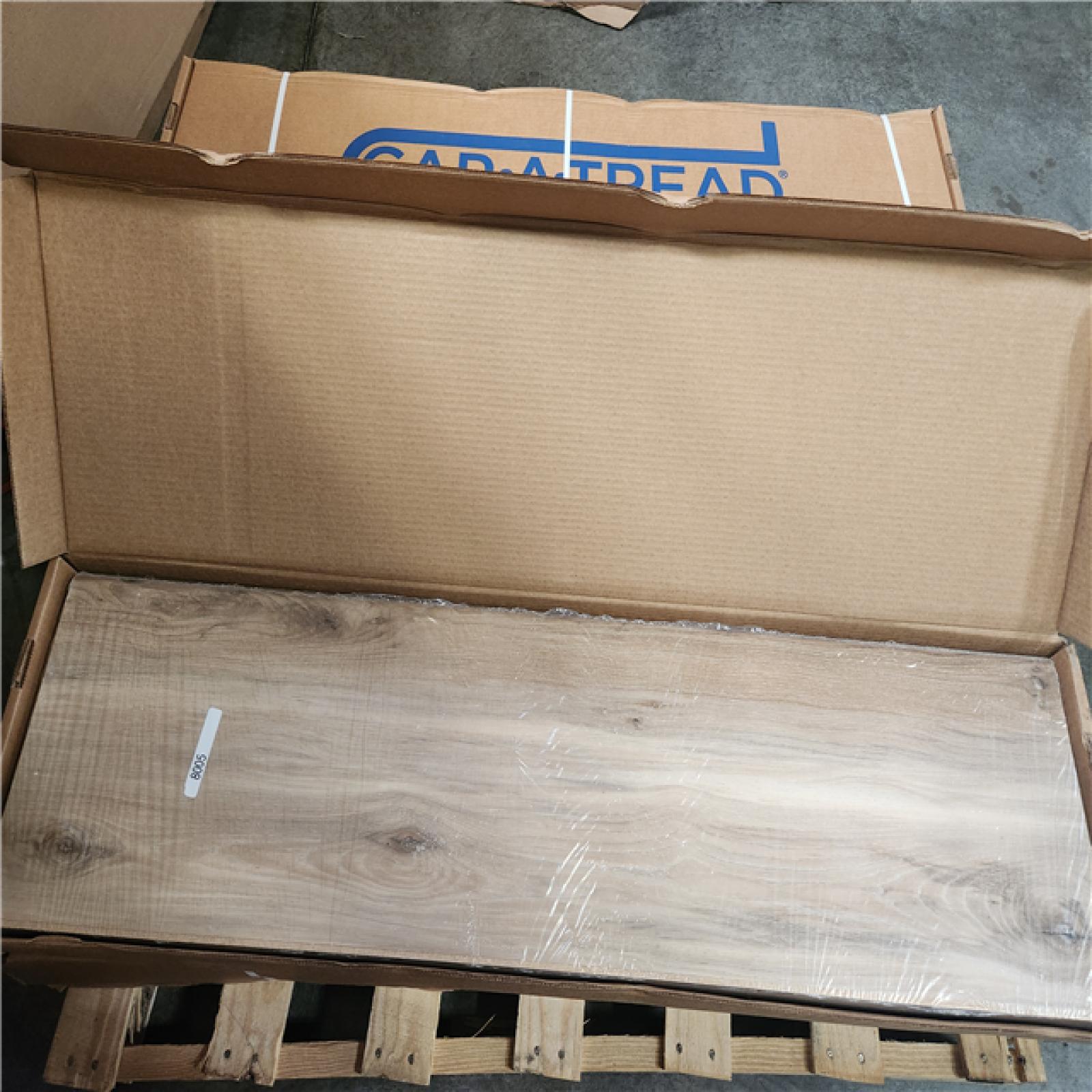 Phoenix Location NEW Cap A Tread Lathem Pine 47 in. L x 12.15 in. W x 2.28 in. T Vinyl Overlay Stair Tread and Reversible Riser Kit Pallet (9-Cases)