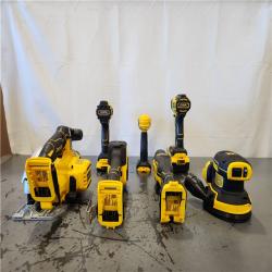 AS-IS- DEWALT 20V MAX Lithium-Ion Cordless 7-Tool Combo Kit with 2.0 Ah Battery  5.0 Ah Battery and Charger