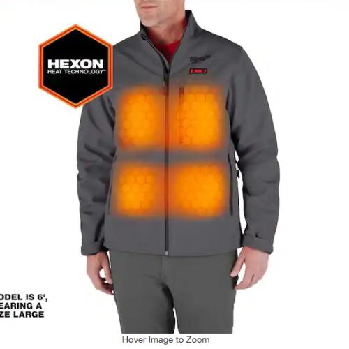 NEW! - Milwaukee Men's Medium M12 12V Lithium-Ion Cordless TOUGHSHELL Gray Heated Jacket