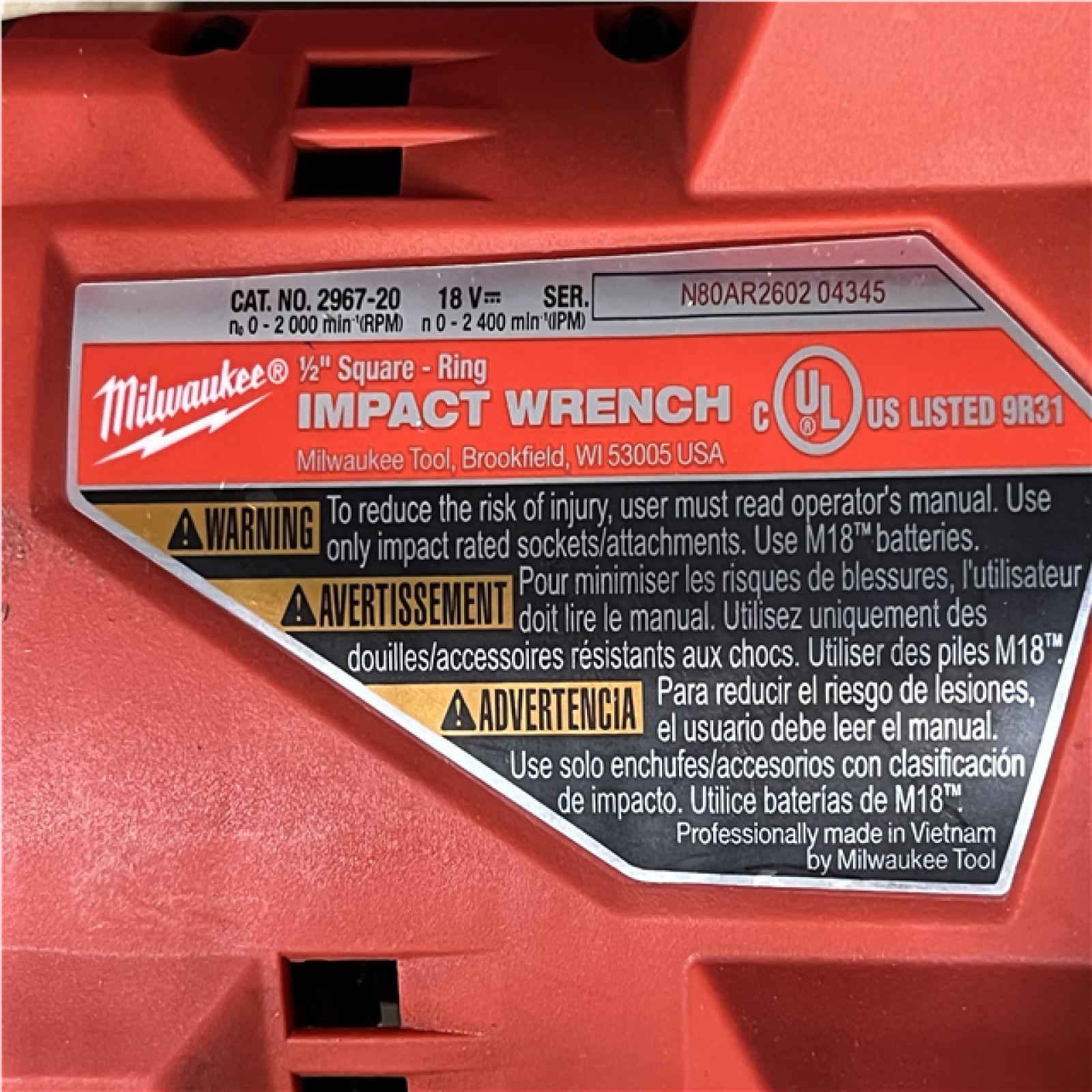 Houston Location AS-IS Milwaukee FUEL 18V Lithium-Ion Brushless Cordless 1/2 in. Impact Wrench with Friction Ring (Tool-Only)