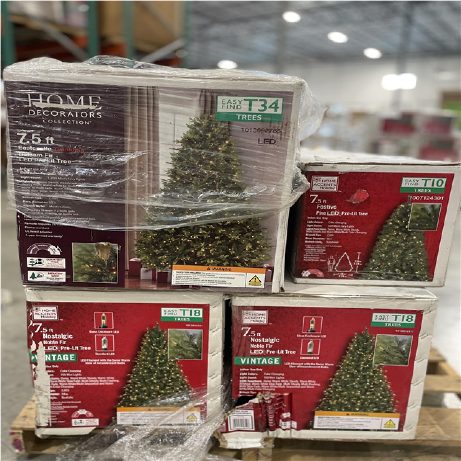 DALLAS LOCATION- AS-IS Mixed Christmas Tree PALLET (4 UNITS)