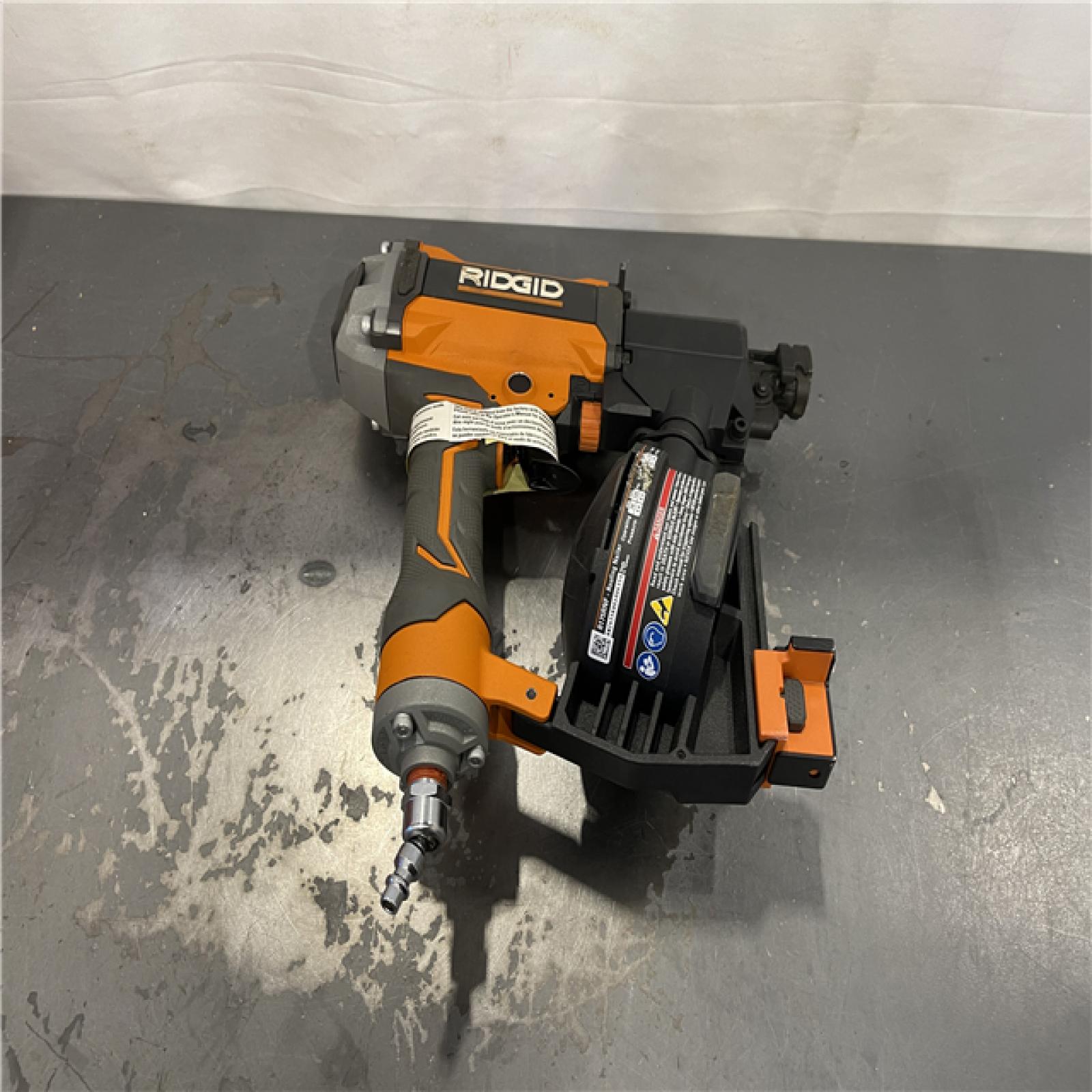 AS-IS- RIDGID Pneumatic 15 Deg. 1-3/4 in. Coil Roofing Nailer