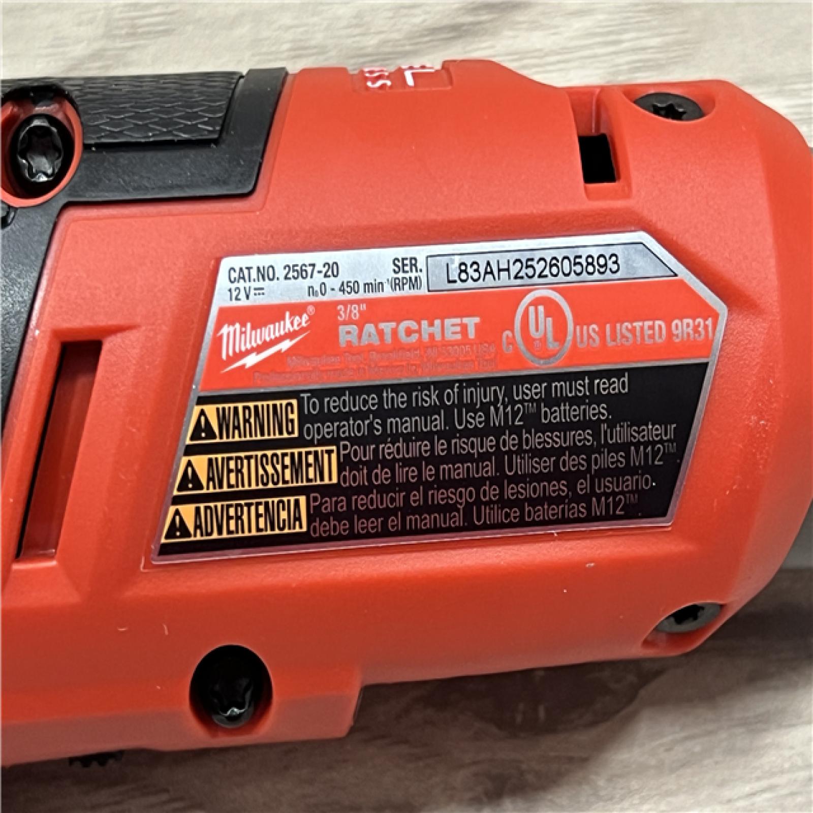 AS-IS Milwaukee FUEL 12V Lithium-Ion Cordless 3/8 in. Ratchet and 1/4 in. Impact Driver Kit