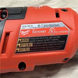 AS-IS Milwaukee FUEL 12V Lithium-Ion Cordless 3/8 in. Ratchet and 1/4 in. Impact Driver Kit