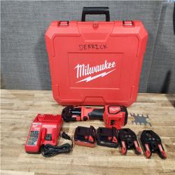 Houston Location AS-IS Milwaukee 18V Lithium-Ion Cordless Short Throw Press Tool with 3 PEX Crimp Jaws Kit