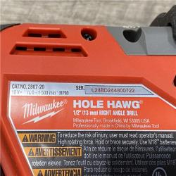 AS-IS Milwaukee FUEL GEN II 18V Lithium-Ion Brushless Cordless 1/2 in. Hole Hawg Right Angle Drill (Tool-Only)